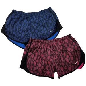 Nike Vintage Pink & Blue Set Of Running Shorts Dri-Fit Size Medium